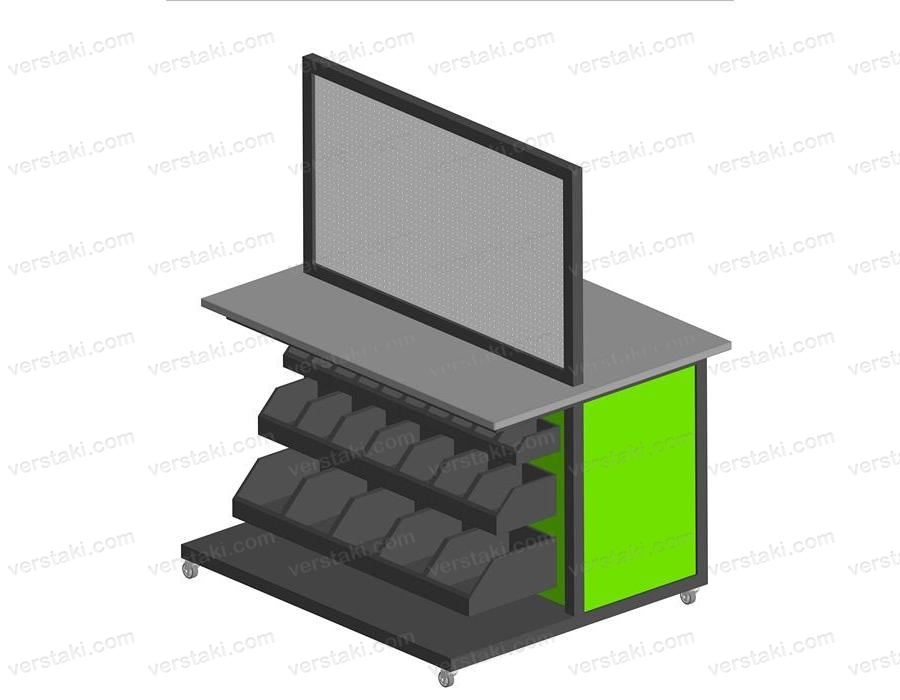 Разработана и изготовлена тумба органайзер Гефест-ТО с перфорированным экраном и экраном для пластмассовых лотков.